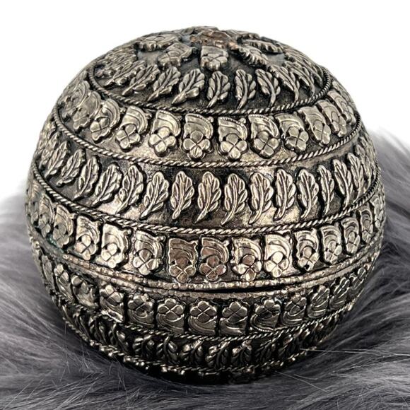 Vintage Ornate Silver Floral Sphere – Decorative Accent Piece - Bowl Filler - Picture 3 of 8